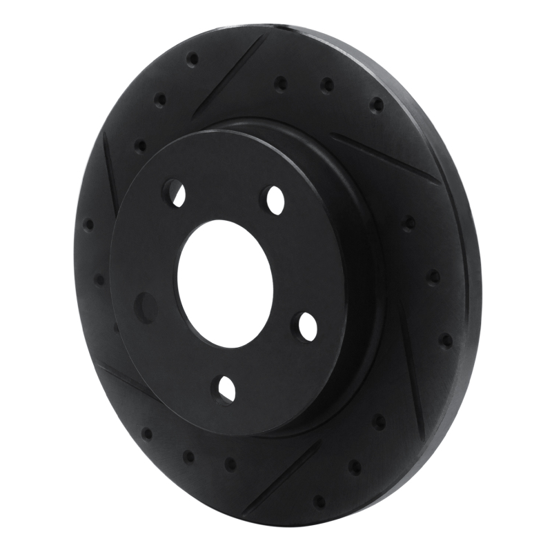 Ford Taurus SHO Brake Rotor (1) - Rear Left - R1 Concepts - Drilled & Slotted - Black - `93-`05